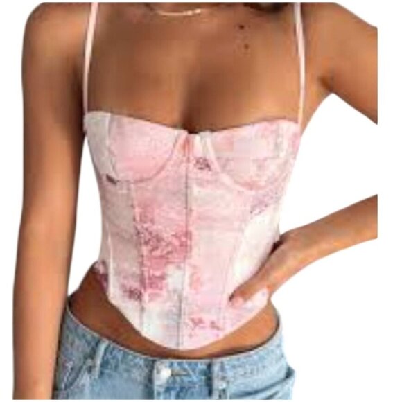 White Fox Tops - White Fox In the Morning Bustier Primrose Pink Medium Coquette Feminine